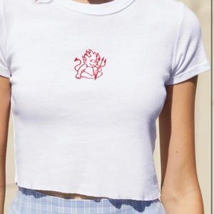 brandy melville devil white shirt